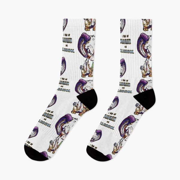 Item preview, Purple and Orange Cartoon Drink GOAT - I run on anger and alcohol designed and sold by iduzarts.