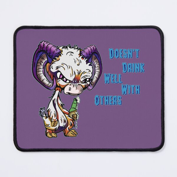 Item preview, Purple and Orange Cartoon Drink GOAT - Doesn't Drink Well with Others designed and sold by iduzarts.