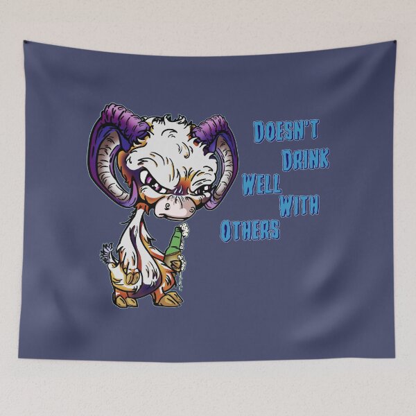 Item preview, Purple and Orange Cartoon Drink GOAT - Doesn't Drink Well with Others designed and sold by iduzarts.