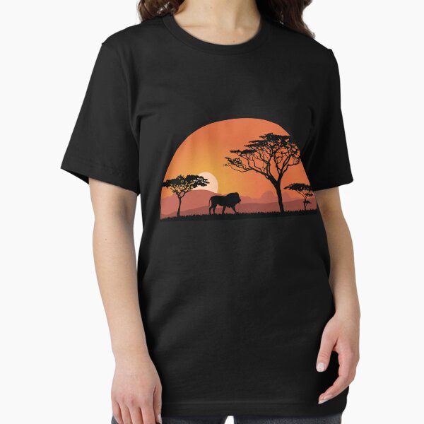 Lion silhouette with sunset in safari setting Essential T-Shirt