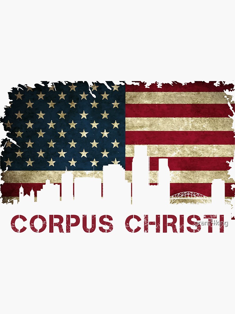 "Corpus Christi Texas Silhouette USA Flag Lone Star State design