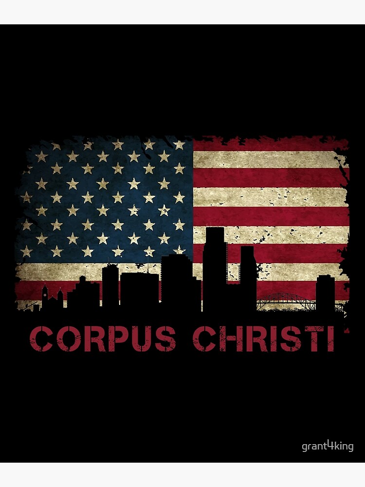 "Corpus Christi Texas Silhouette USA Flag Lone Star State design