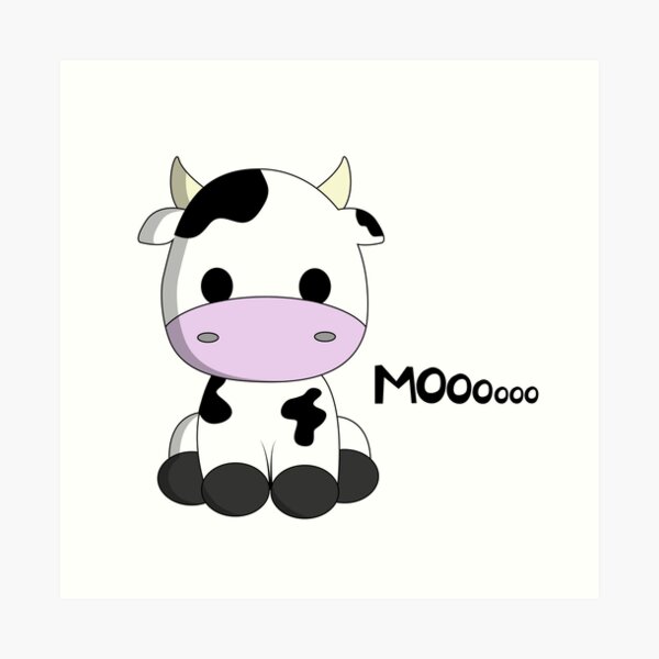 Cute kawaii baby cow cartoon 