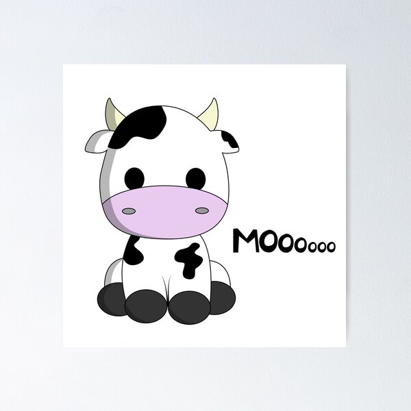 Download Adorable Kawaii Cow Illustration Wallpaper