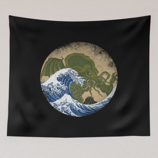 Item preview, Hokusai Cthulhu 90s style designed and sold by ViolaWolff.