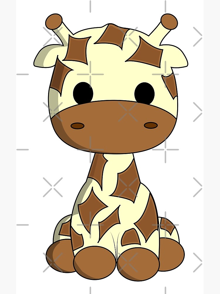 Illustration Vectorielle De Dessin Animé Mignon Bébé Girafe