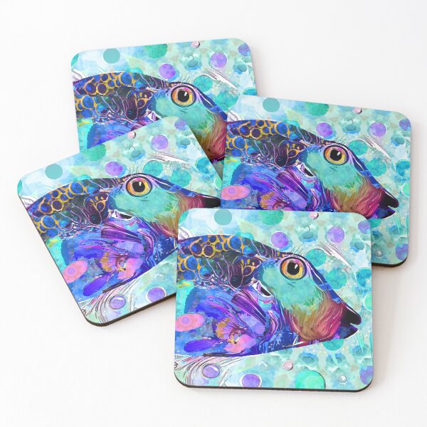 Item preview, Colorful Tropical Beach Puffer Fish Art by Sharon Cummings designed and sold by Sharon Cummings Art.