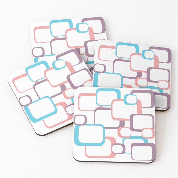 Item preview, Retro Squares Pattern Pink Blue Purple designed and sold by ValeriesGallery.