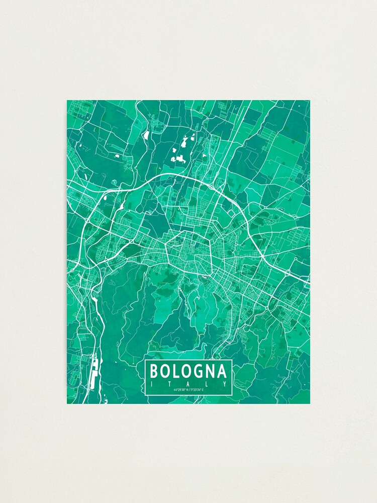 Lámina Fotográfica Mapa De La Ciudad De Bolonia De Emilia Romaña Italia Acuarela De Demap 1131