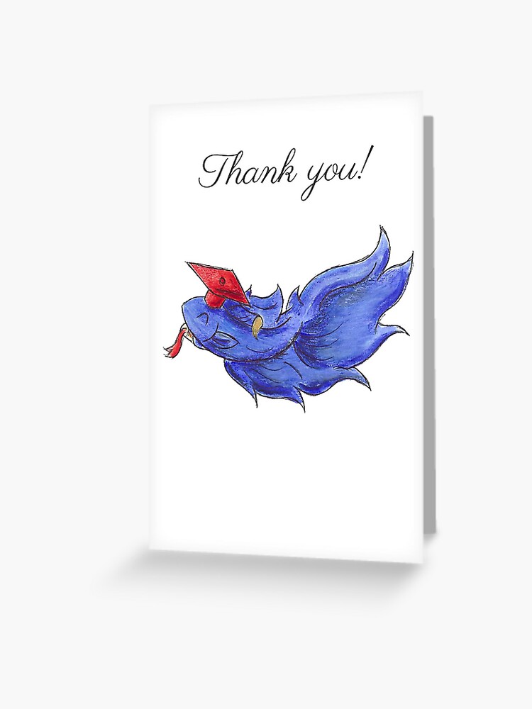 Blue Betta Grad (Thank You Card)" Greeting Card for Sale by KOKeefeArt |  Redbubble