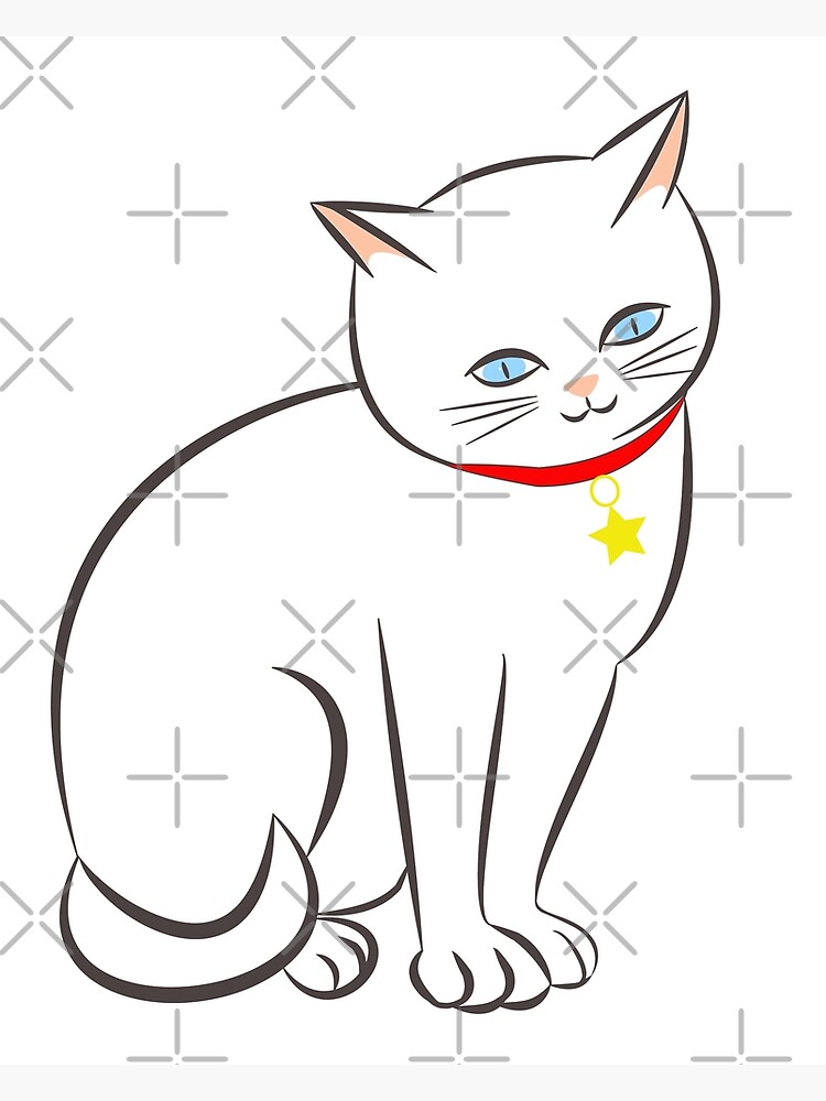 Kawaii Kitty Cat Art Print