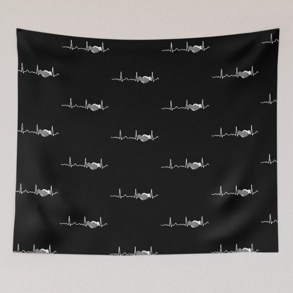 Item preview, Shaking hands - heartbeat, pulse, heart line, ecg designed and sold by Mohja-Design.
