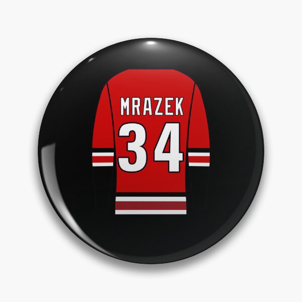 Item preview, Petr Mrazek Jersey Sticker designed and sold by baileyhodg.