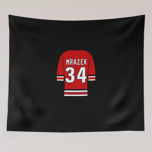 Item preview, Petr Mrazek Jersey Sticker designed and sold by baileyhodg.