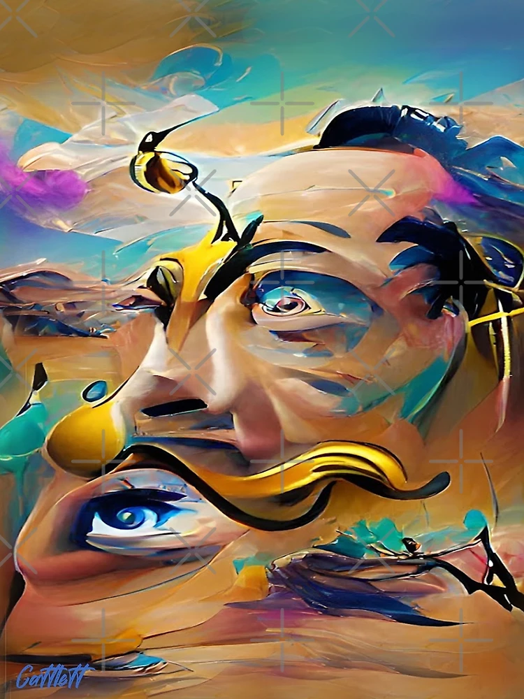 Surrealistic Salvador Dali Inspired Portrait: Floating Man's Head Over  Desert Landscape Original Custom Canvas and Digital Print Art 