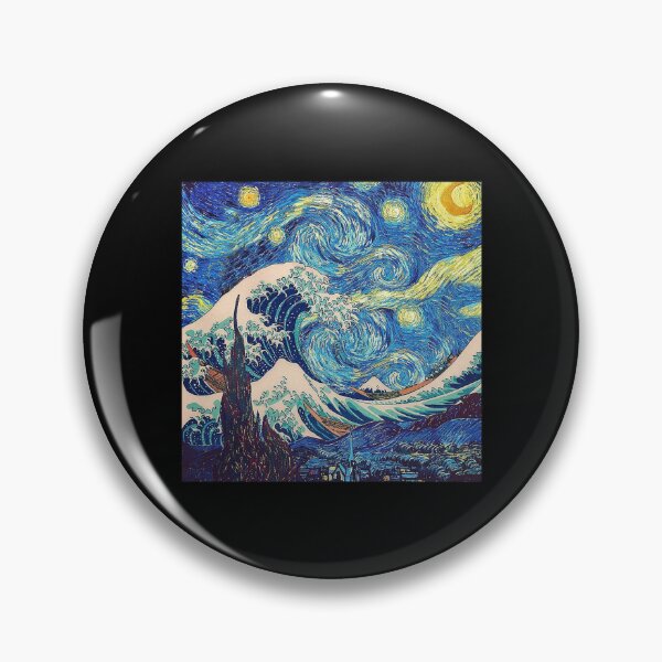 Item preview, The Great Wave Off Kanagawa - The Starry Night designed and sold by ViolaWolff.