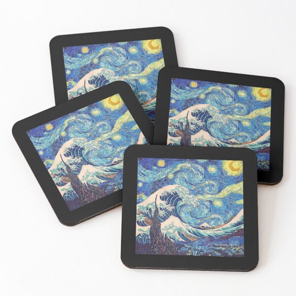 Item preview, The Great Wave Off Kanagawa - The Starry Night designed and sold by ViolaWolff.