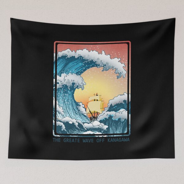 Item preview, The Great Wave off Kanagawa Sunset Poster designed and sold by ViolaWolff.