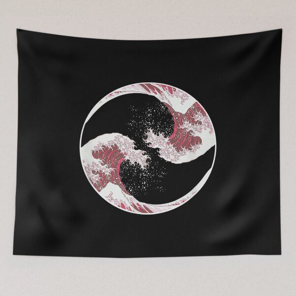 Item preview, Yin Yang Hokusai Mt Fuji Great Wave Kanagawa designed and sold by ViolaWolff.