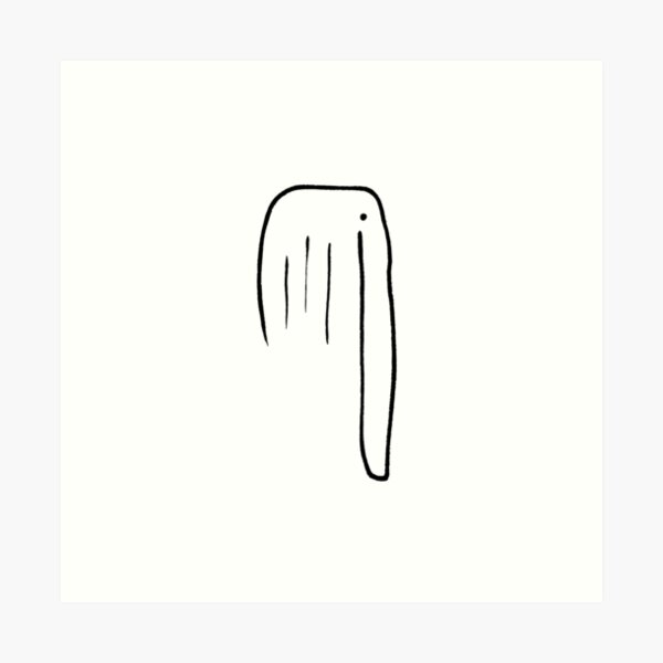 Elephant in Four Black Lines Art Print