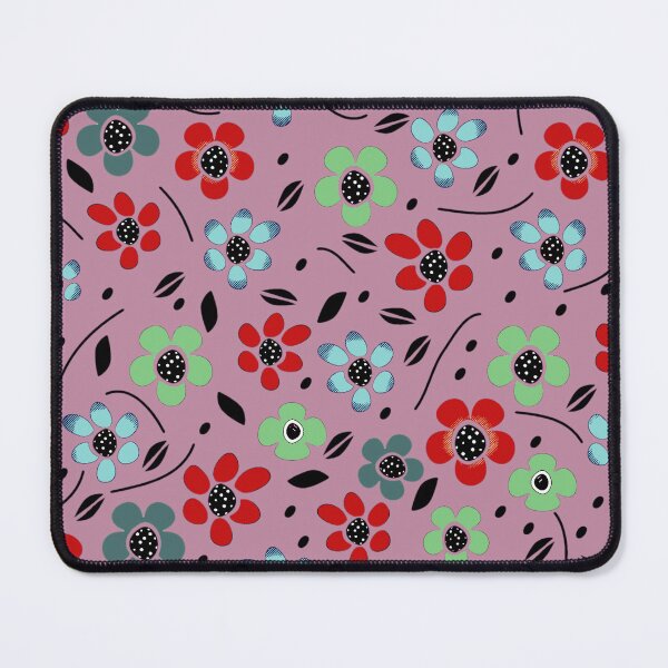 Item preview, Red, Green, and Blue Floral Pattern with pink background designed and sold by RyanCaudell.