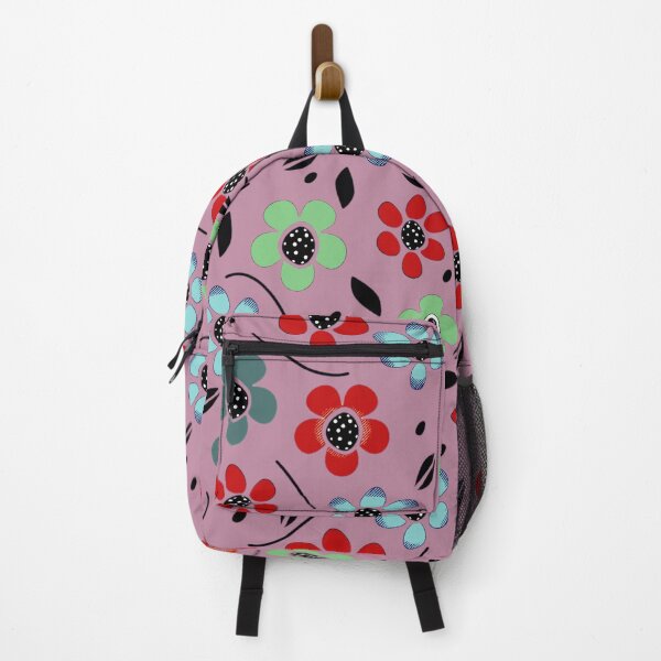 Item preview, Red, Green, and Blue Floral Pattern with pink background designed and sold by RyanCaudell.