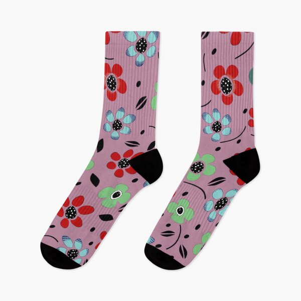 Item preview, Red, Green, and Blue Floral Pattern with pink background designed and sold by RyanCaudell.