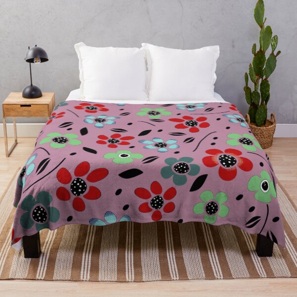 Item preview, Red, Green, and Blue Floral Pattern with pink background designed and sold by RyanCaudell.