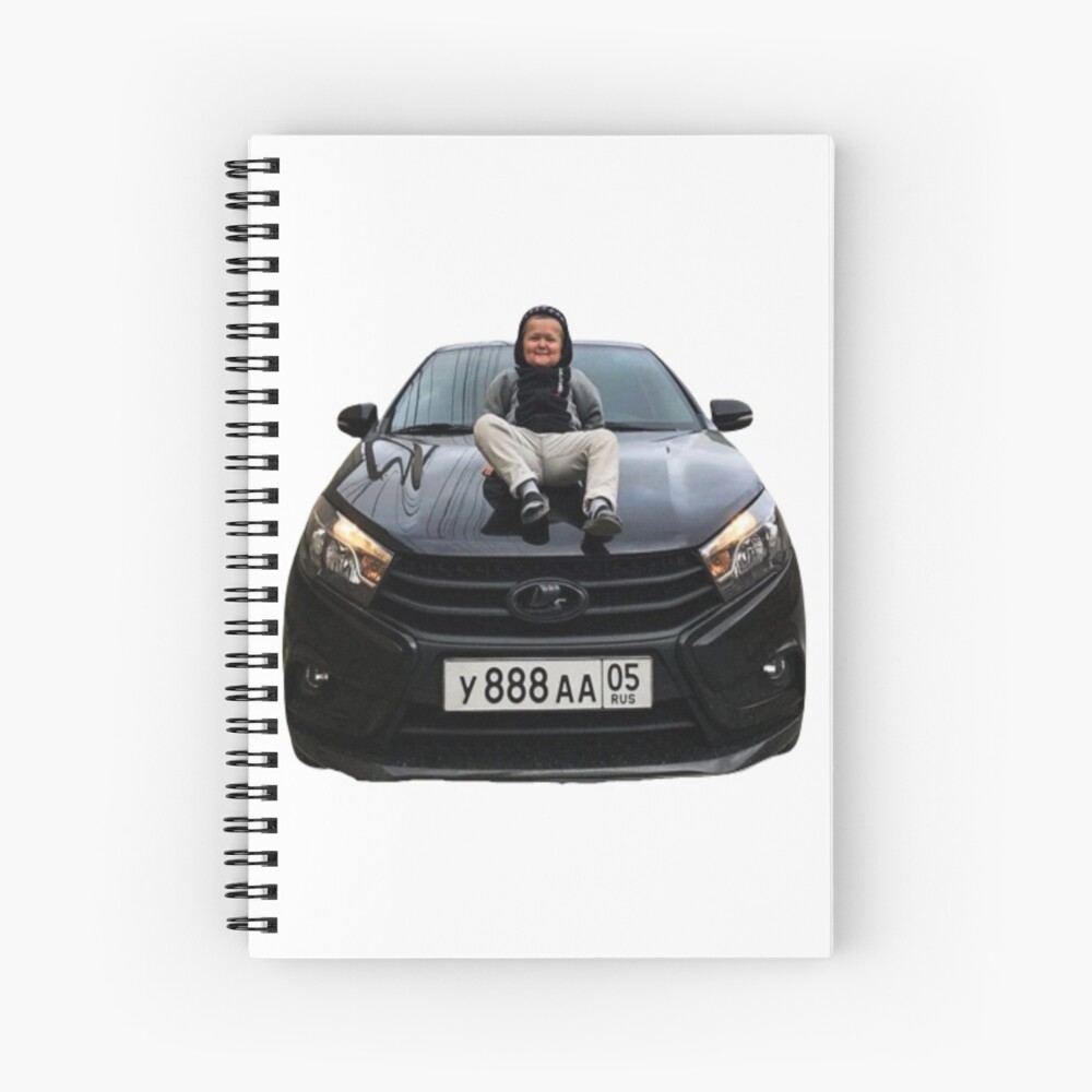 "Hasbulla Sitting On Car Like A Boss" Spiral Notebook by BitternotMeme