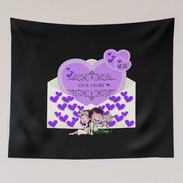 Item preview, Our Story (Purple on Black) designed and sold by PawsitiveMum.