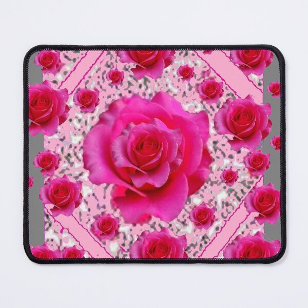 Item preview, PINK ROSES ABSTRACT PATTERN GREY ART designed and sold by sharlesart.