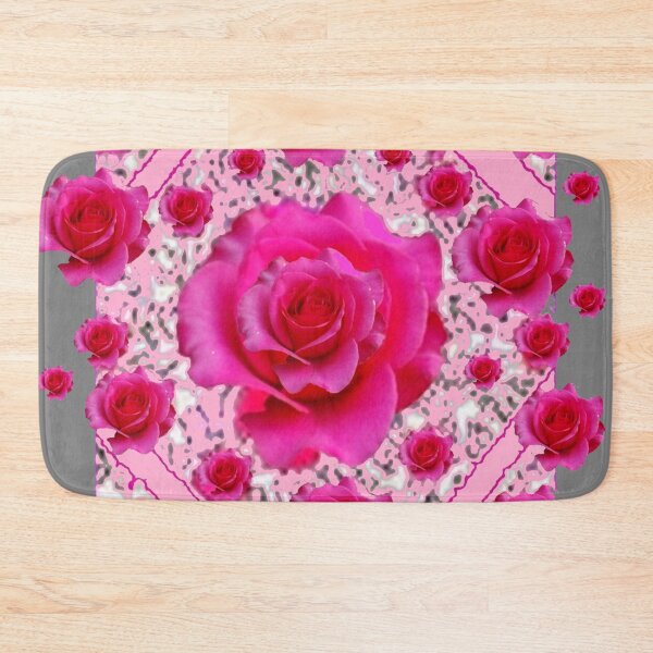 Item preview, PINK ROSES ABSTRACT PATTERN GREY ART designed and sold by sharlesart.