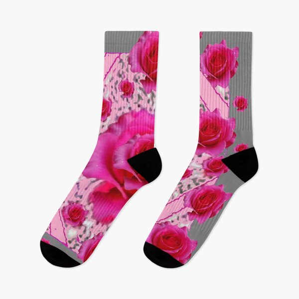 Item preview, PINK ROSES ABSTRACT PATTERN GREY ART designed and sold by sharlesart.