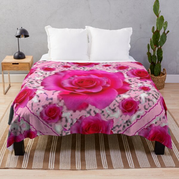 Item preview, PINK ROSES ABSTRACT PATTERN GREY ART designed and sold by sharlesart.