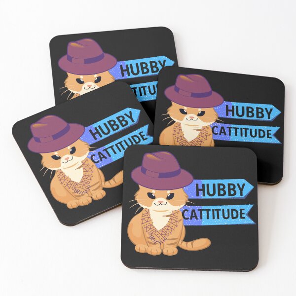 Item preview, HUBBY CATTITUDE - Funny Cat Pictures with cat sayings and captions designed and sold by FunnyCatsFam.