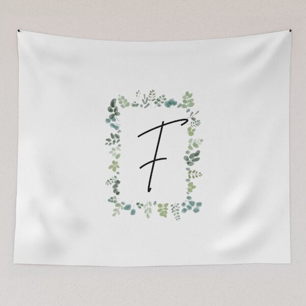 Item preview, Monogram with Green Leaves | Monogram Letter F designed and sold by JustSeasons.
