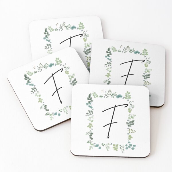 Item preview, Monogram with Green Leaves | Monogram Letter F designed and sold by JustSeasons.