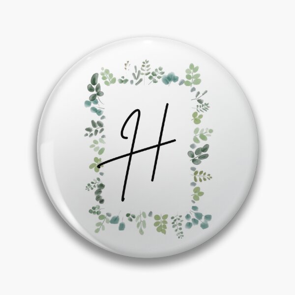 Artikelvorschau, Monogramm mit grünen Blättern | Monogrammbuchstabe H entworfen und verkauft von JustSeasons.