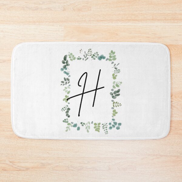 Item preview, Monogram with Green Leaves | Monogram Letter H designed and sold by JustSeasons.