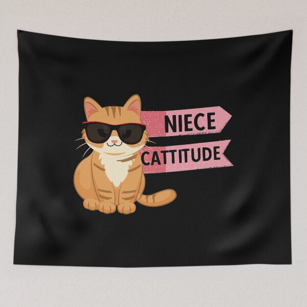 Item preview, NIECE CATTITUDE - Funny Cat Pictures with cat sayings and captions designed and sold by FunnyCatsFam.