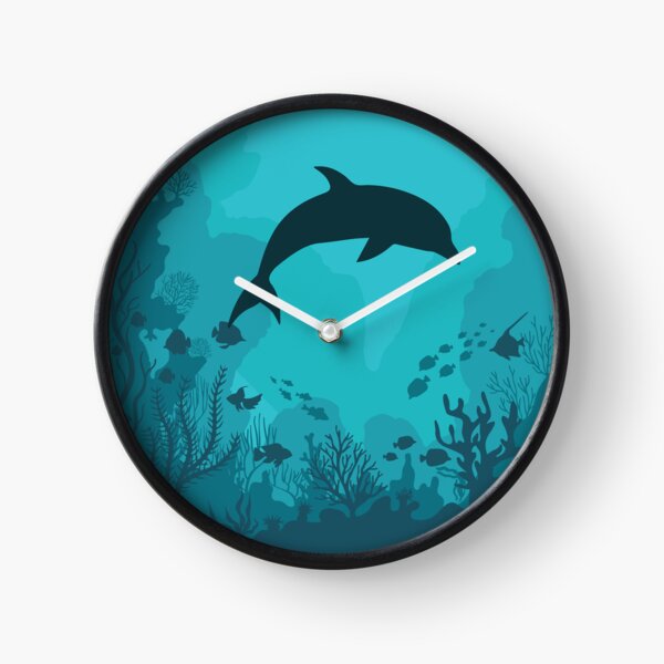 Dolfin swimming in the ocean Clock