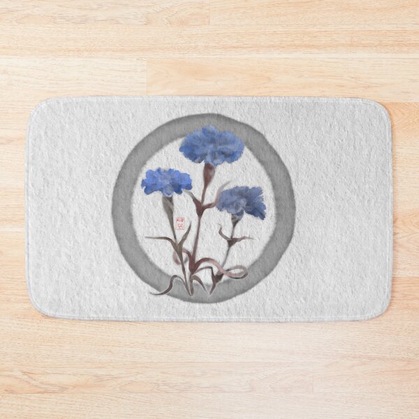 Item preview, Chinese watercolor and ink cornflowers with zen circle designed and sold by CuisineCat.