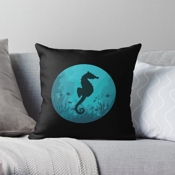 Seahorse sighting while snorkeling Throw Pillow
