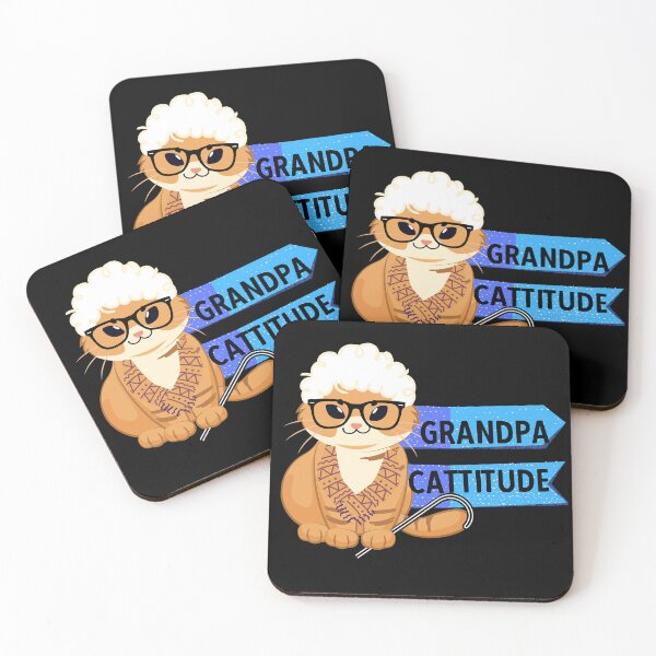 Item preview, GRANDPA CATTITUDE - Funny Cat Pictures with cat sayings and captions designed and sold by FunnyCatsFam.