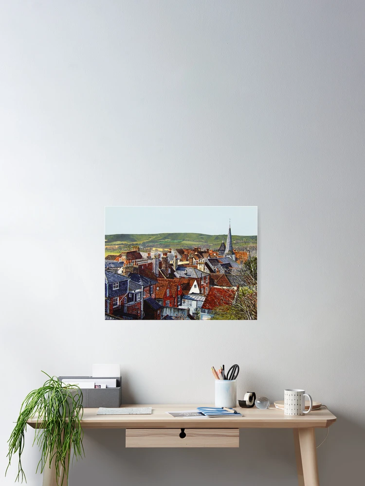 Thumbnail 2 of 3, Poster, Lewes Rooftops designed and sold by Paula Oakley.