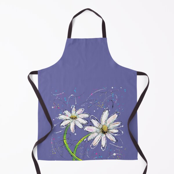 Item preview, Happy Daisies with Messy Splashes on Very Peri Purple designed and sold by wild.geranium.design.