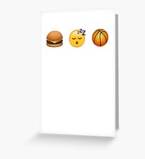 Eat Sleep Basketball Emoji Emoticon Funny Graphic Tee Shirt Greeting Card