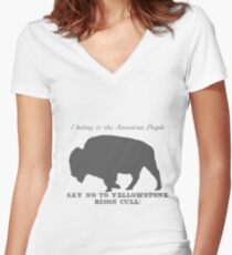 bison cull Women's Fitted V-Neck T-Shirt