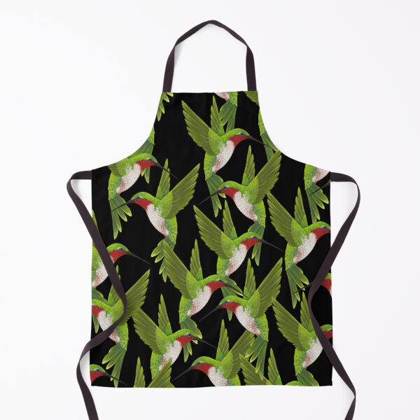 Item preview, Ruby Throated Hummingbirds on a black background designed and sold by AMM550.