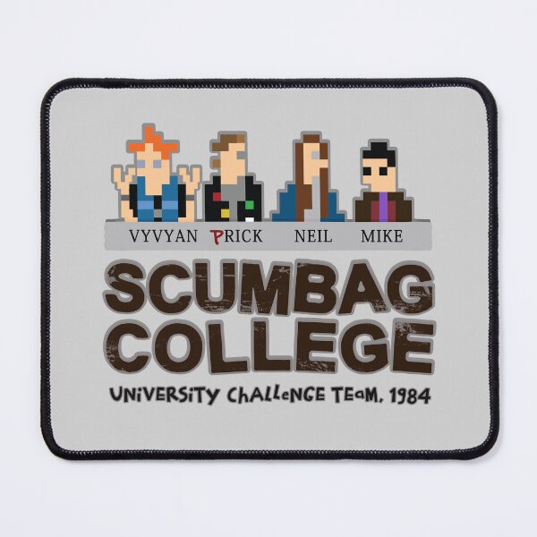 Item preview, SCUMBAG COLLEGE University Challenge Team 1984 - Vyvyan, Rick, Neil, Mike - Pixel Art - The Young Ones Inspired designed and sold by RetroTeeStudio.